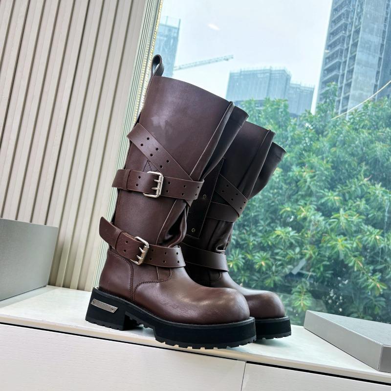 Venom boots for women's new British cowhide polished thick-soled battle-damaged knight tall Martin boots for men