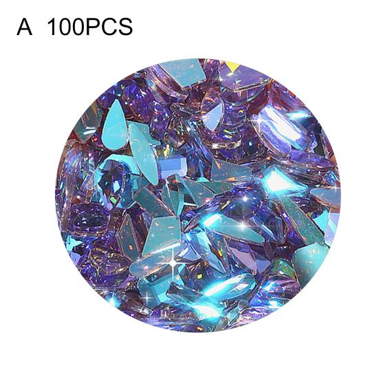

100 шт./пакет, стразы для ногтей, плоская задняя часть, легко удаляются, кубический цирконий, неподвластные времени, долговечные стразы для ногтей A