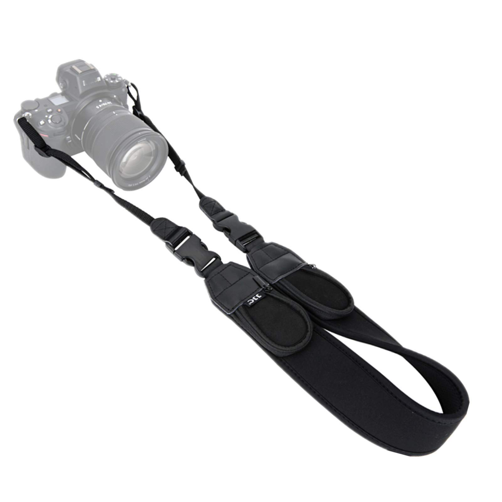

JJC Camera Strap with Storage Camera Shoulder Card and Compatible with Canon EOS R5 Mark II R6 R5 R7 R8 R50 Nikon Z8 ZF ZFC Z7 Z6 III II Z5 Coolpix чорний