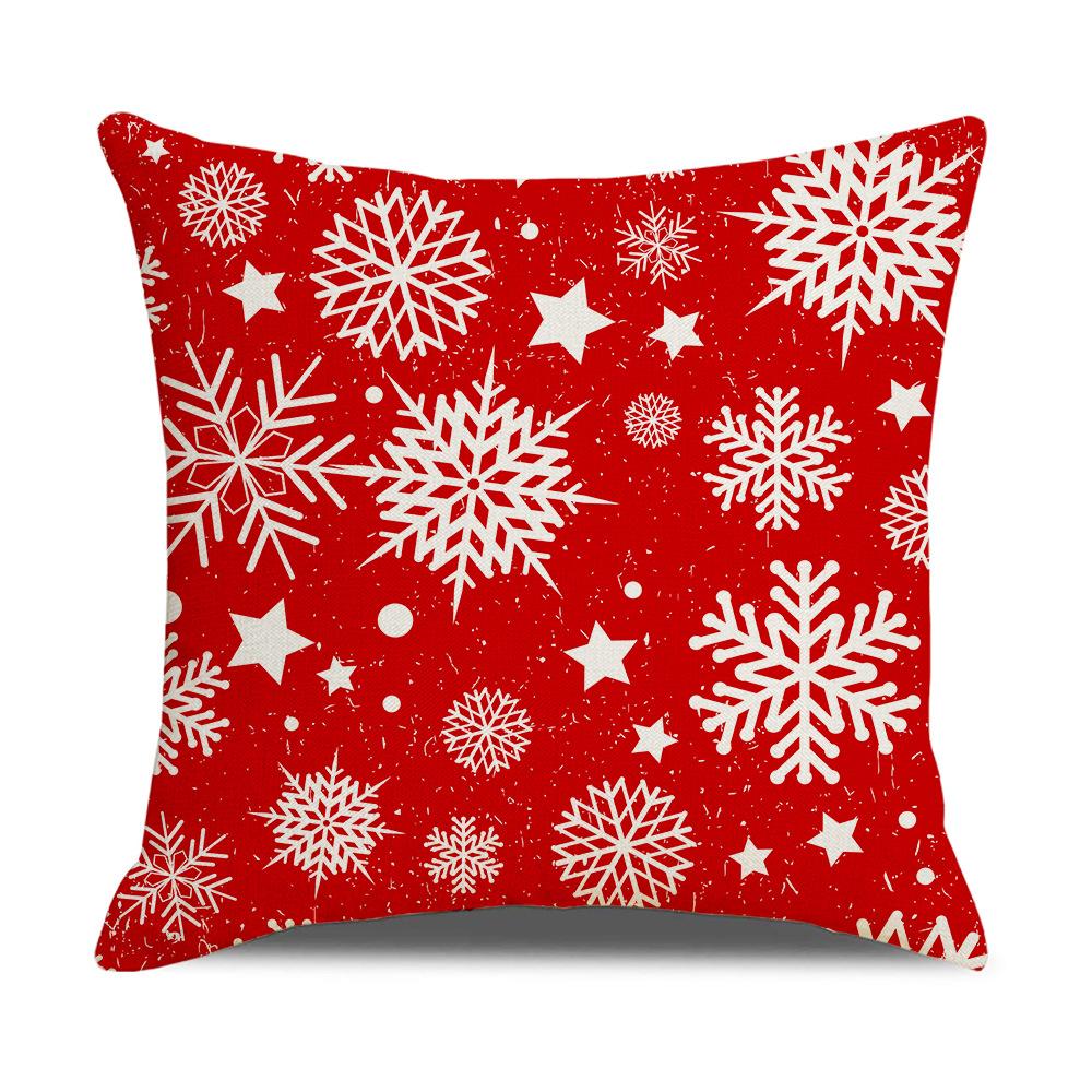 Christmas Simple Print Series Linen Pillows Home Sofa Cushions Office Pillow Covers