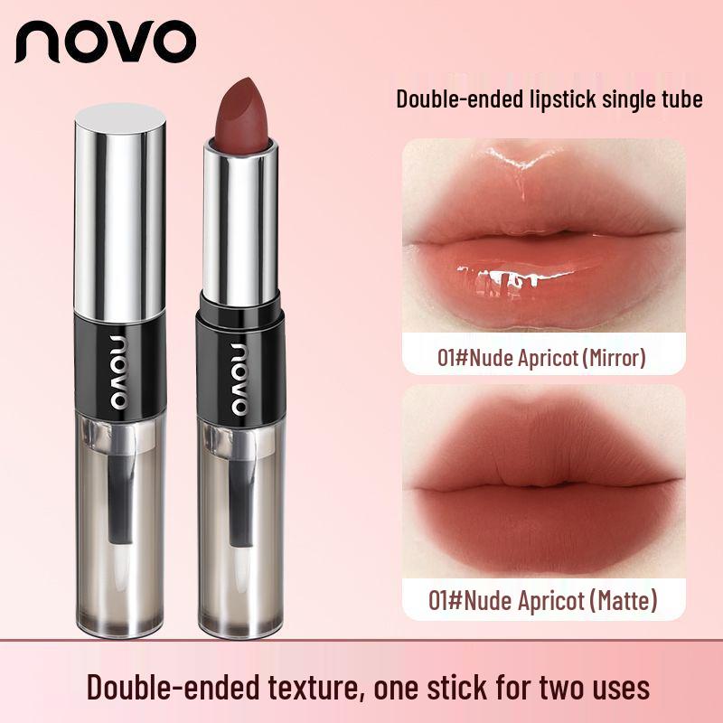 2-in-1 Double-Ended Lipstick: Hydrating, Long-Lasting, Waterproof, Non-Stick with Setting Spray