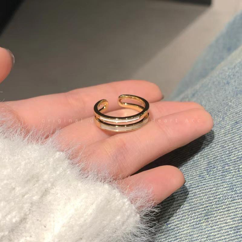 Verstellbares Ring-Set im koreanischen Stil für Damen - Enthält offene Zeigefinger- und Kettenringe