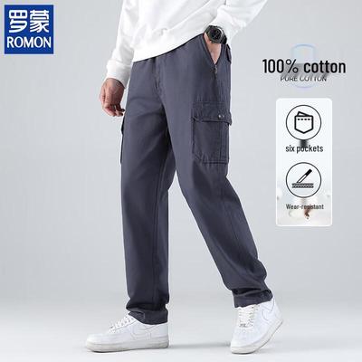 Men's Pure Cotton Multi-Pocket Casual Work Pants