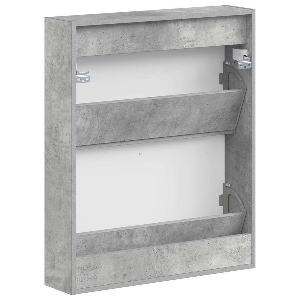 Wall Mounted Shoe Cabinet HAARLEM 71 X 17 X 86 Cm Concrete Grey