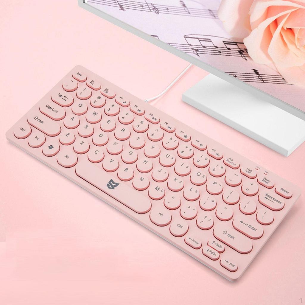 Wired Keyboard 78 Keys Convenient Mini Modern USB Plug and Play Silent Keystroke for Household