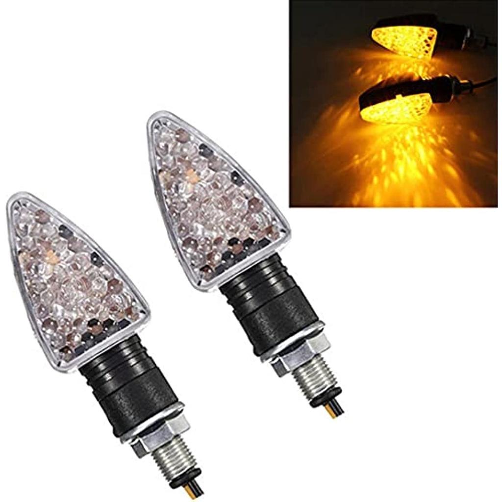 4 Pcs Indicator Flashers For Motorcycle 15 Led Signal Indicators Amber Mini Flasher 12V Waterproof Motorcycle (New Version)