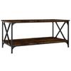 823309 vidaXL Coffee Table Smoked Oak 100x50x45 Cm Engineered Wood and Iron