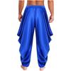 Herren Arabischer Prinz Haremshose Elastischer Bund Satiniere Weite Hose Cosplay Modebekleidung