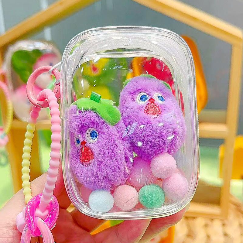 Adorable Jinnew Scream Vegetable Keychain Set Cute Plush Food Gifts Pendant