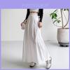 Elegant White Aline Maxi Skirt For Girls With High Waist And Ruffle Details For Casual Wear