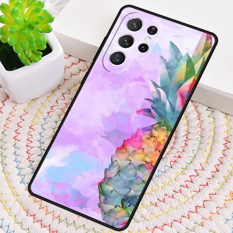 Hawaiian Tropical Neon Pineapple Silicone Phone Case For Samsung Galaxy Note 10 Pro S26 S25 S24 S23 S22 S21 Plus Ultra Cover
