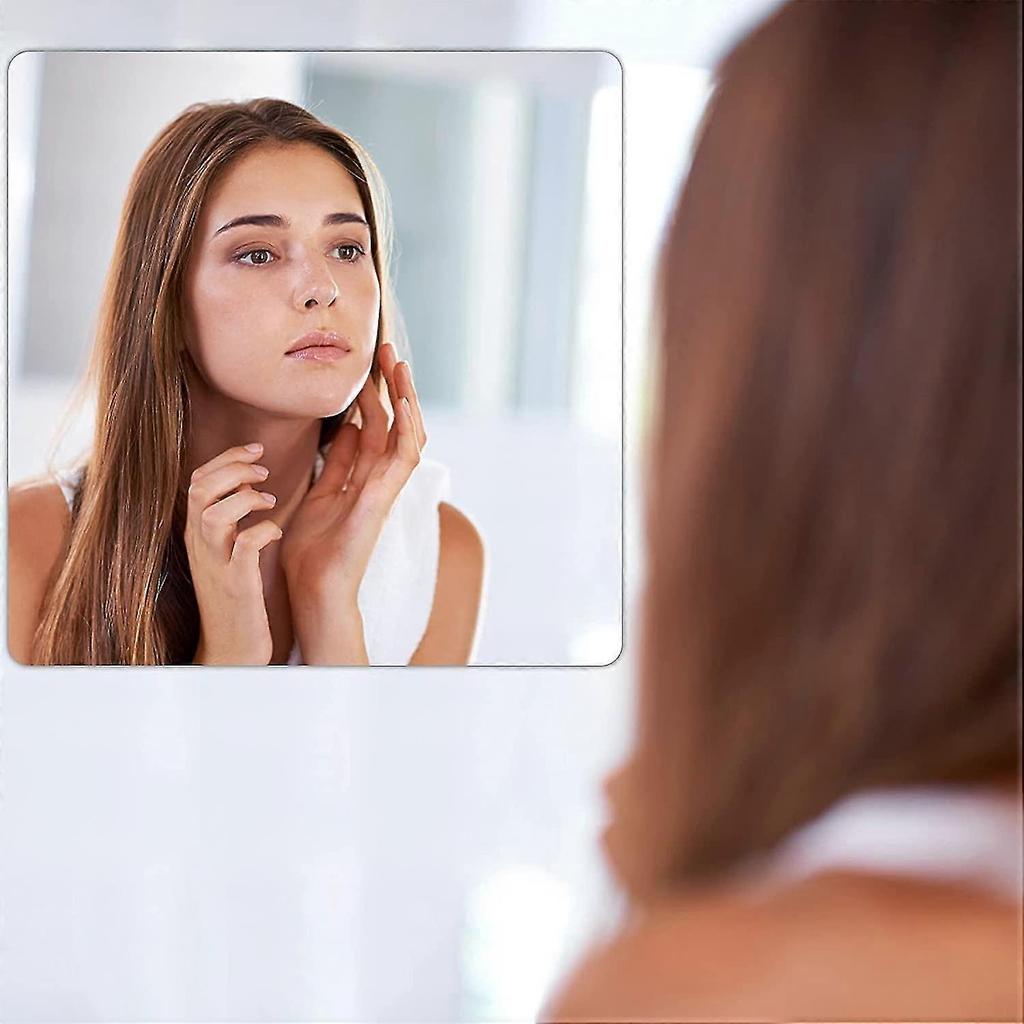 4 Pack Self Adhesive Mirror ,2mm Thick Acrylic Stick On Wall ,removable Mirror Stickers For Home Decoration