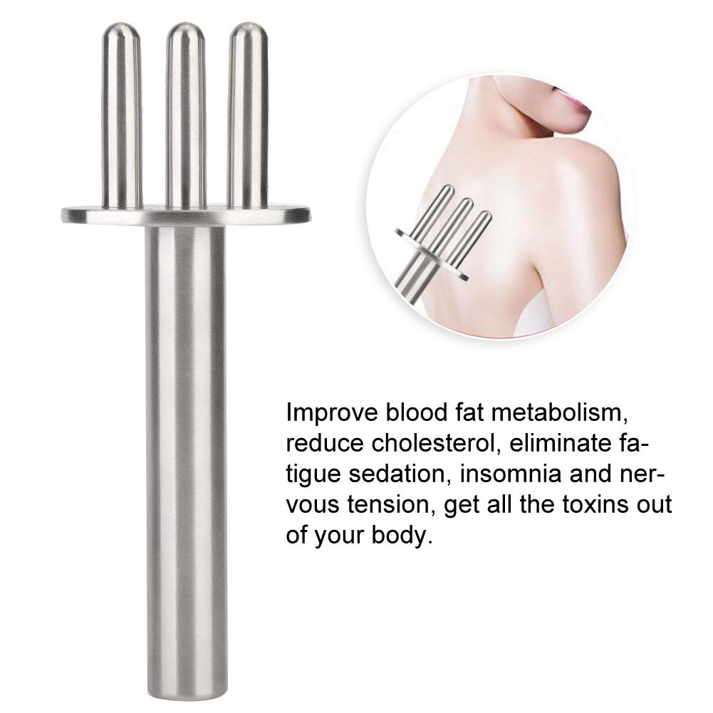 Round Head 3 Fork Massage Stick Acid Drainage Magnetotherapy Acupoint Massage Stick