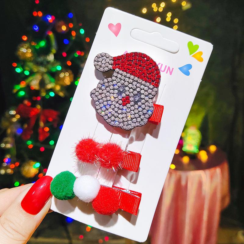 

Christmas Hair Accessories: Tree & Snowman Hairpins for Girls – Non-Damaging Pompon Bang Clips