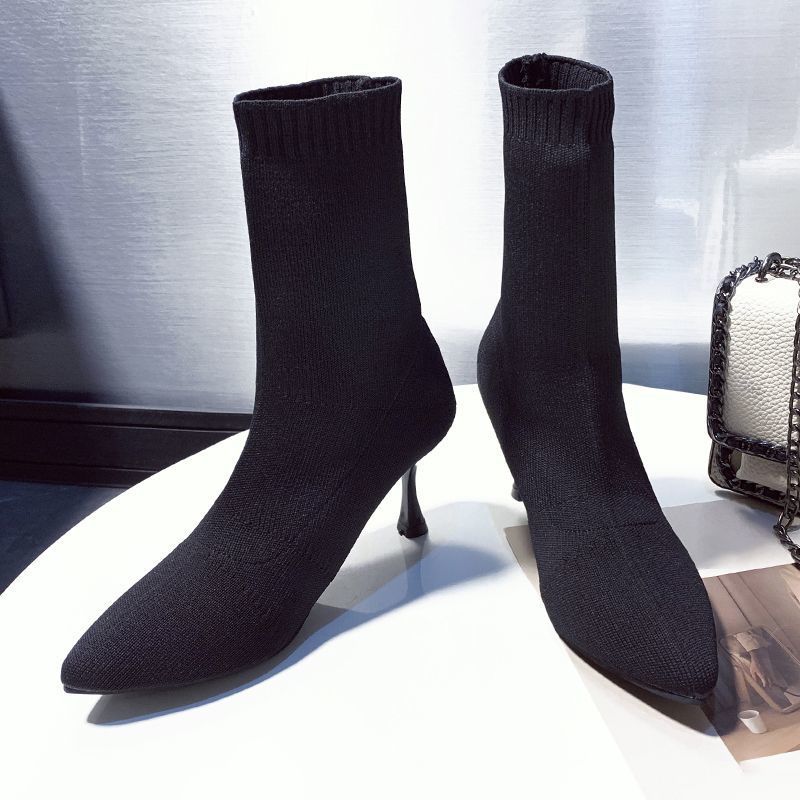 Fashion Versatile Internet Celebrity Martin Boots Children 2025 Autumn and Winter New Pointed Stiletto High Heels Medium Boots Children