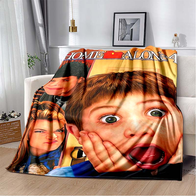 Home‑Alone Classic Film Print Flannel Blanket Soft Warm Throw For Sofa Bedroom Xmas Home Decor Holiday Fan Collectible Gift