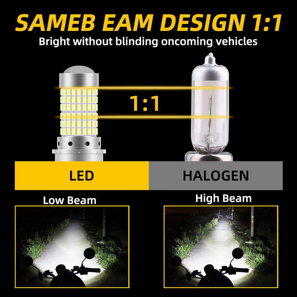 1PCS 144SMD H4 P15D BA20D Motorcycle Headlight Bulbs White 12v LED Headlamp Fog Light Spotlight Play and Plug