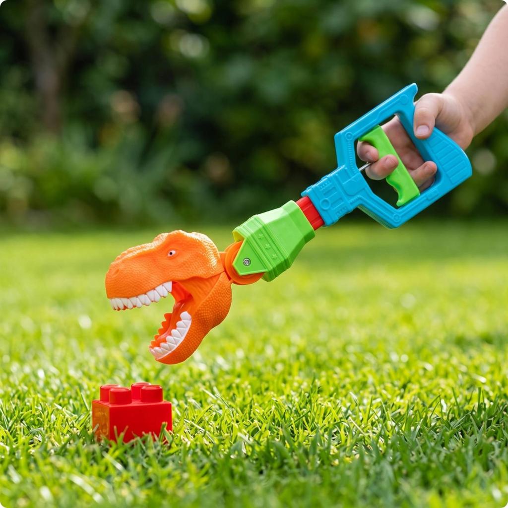 Dinosaur Grabber Toy Extended-Reach Safe for Indoor Games, Kids