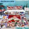 Custom Name 3PCS Santa Snowman Friendship Bedding Set,Including  Duvet Cover And 2pcs Pillowcases Perfect for Bedroom,Dormitory,Fan Christmas Gift