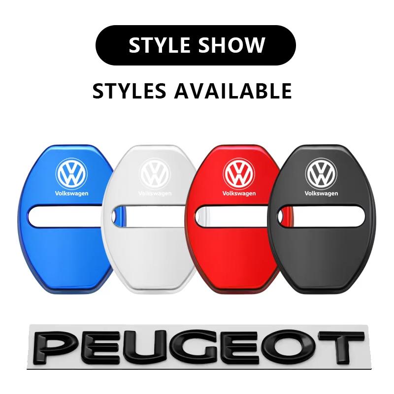 hijk1 Zinc Alloy Car Door Lock Buckle Cover Protective Covers For VW GTI Polo Golf Passat B8 CC ID.3 Arteon Tiguan Jetta T-ROC Touareg