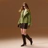 Sancai 2025 Women's Stand-Up Collar Faux Fur Coat