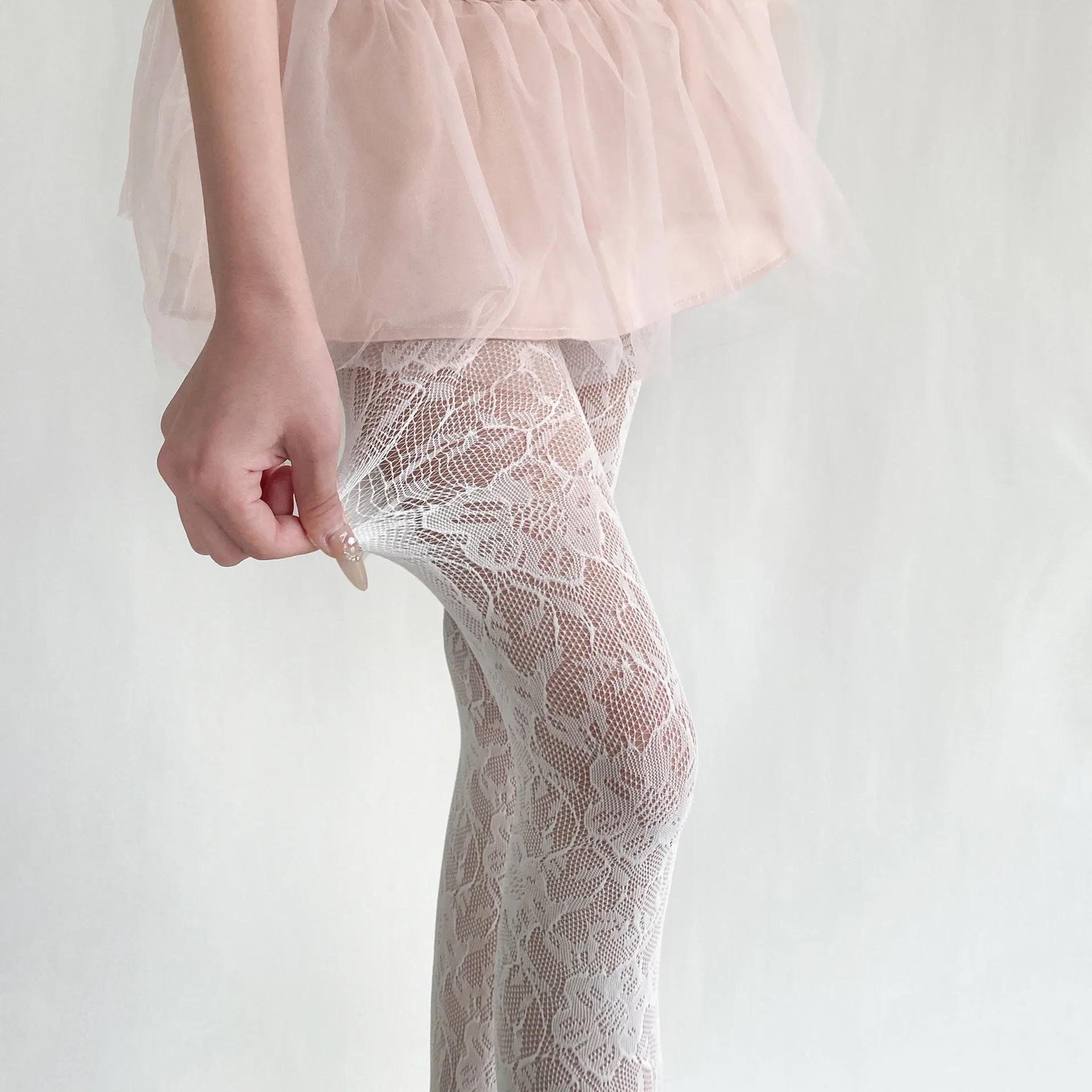 

Sweet Cute Girls Summer Tights Punk Style Thigh High Stockings Hosiery Sexy Mesh Fishnet Pantyhose Colorful Hollow Out Stocking One Size молоко, білий колір
