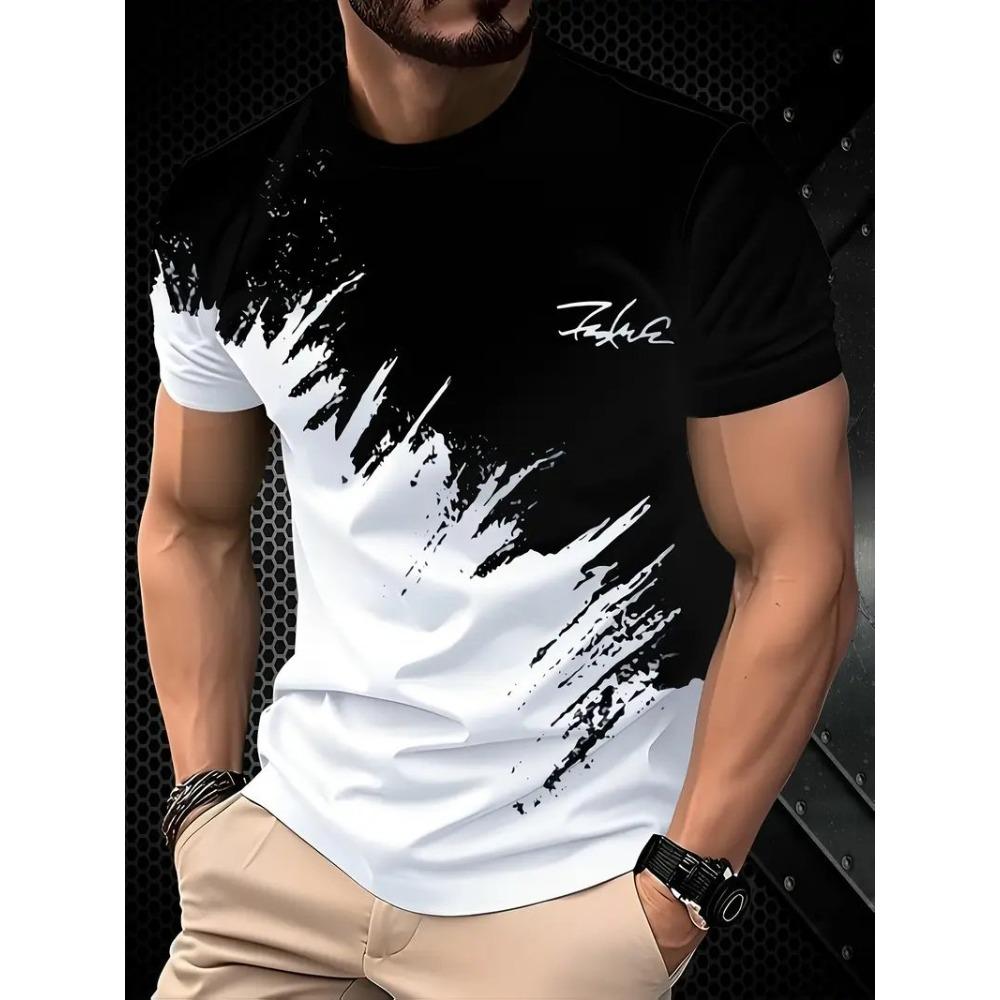Men's 3D Printed T-Shirt Short Sleeve O-Neck Pullover Casual Top