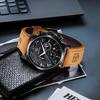BENYAR Chronograph Watch with Leather and Brown or Black Men's Multi-Calendar Strap, Water-Resistant Scratch-Resistant,