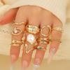Luxurious Baroque 11-Piece Ring Set for Women - Trendy, Irregular Finger and Joint Accessories