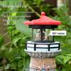 Solar Rotating Lighthouse Resin Decor for Outdoor Landscape and Garden