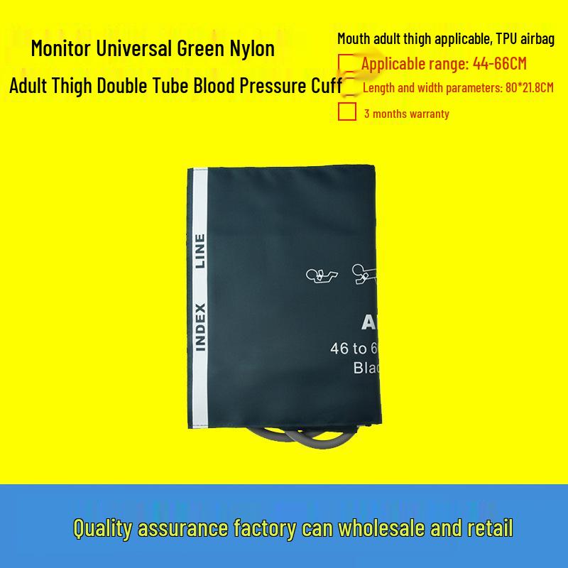 GE-Compatible Green Nylon Double Tube Blood Pressure Cuff for Neonatal To XL Adult Monitors
