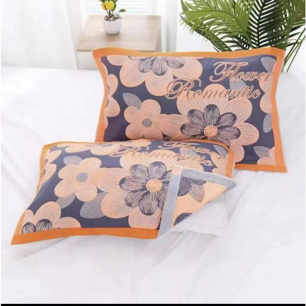 Gauze Multi-layer Pillow Towel Colored Woven Jacquard Cotton Student Children Couple Home Soft and Comfortable Large Pillow Towel