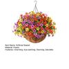 Yousheng Artificial Hanging Flowers Basket UV Resistant Outdoor Fake Hanging Plants Colorful Faux Silk Flowers Eucalyptus In Basket for Porch Patio