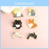 Creative Animal Couple Brooch Cool Cartoon Tai Chi Fish Black And White Rabbit Design