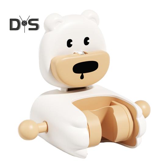 

Душевая стойка в форме мультяшного медведя и утки, настенный держатель для душа с присоской, высокая несущая способность, крючок, полка для душа белый