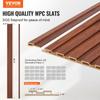 Wood Slat Acoustic Panels 8 PCS 96 X 6 Inch for Modern Wall Black Walnut