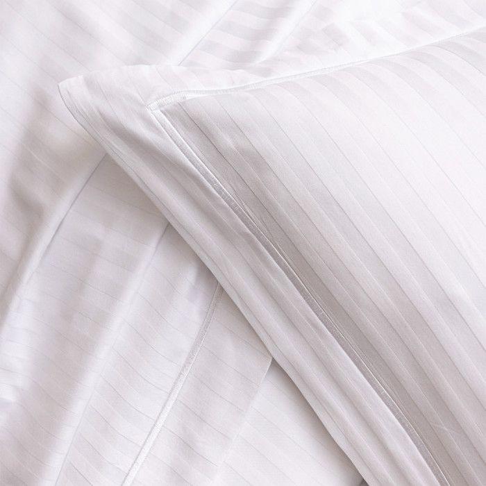 Spannbettlaken "Prestige" 100% gekämmte Baumwolle Satin mit feinen Streifen / 120 Fäden /cm² Reine Baumwolle - - 270 x 300 cm für Kingsize-Bett