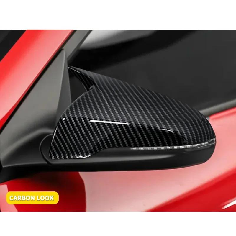 Für Hyundai Veloster 2018-2025 Außenspiegelabdeckung Kappe Carbonfaser-Optik ABS Auto Exterieur Zubehör Links Rechts