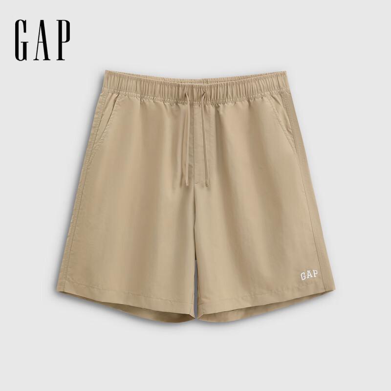 GAP Men's Quick-Dry Elastic Waist Logo Embroidered Shorts