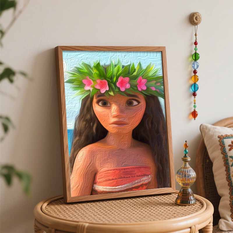 Disney Moana Flower Crown Paint By Number Kit Number Drawing Canvas DIY Picture Home Decor Art Craft Wall Gift Set For Adults Decor