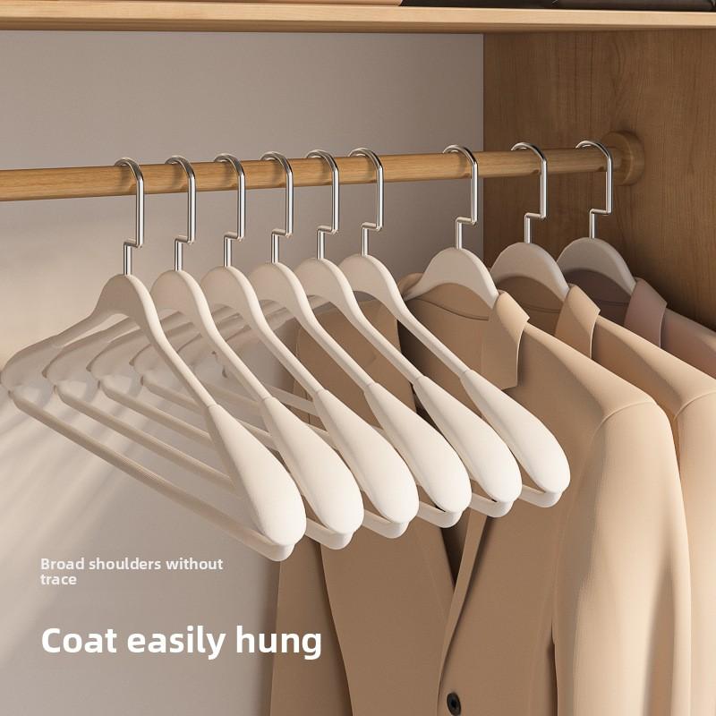 5pcs Heavy-Duty No-Residue Anti-Slip Brushed Metal Clothes Hangers with Wide Shoulder Design Finish Clothes Hangers Organizer