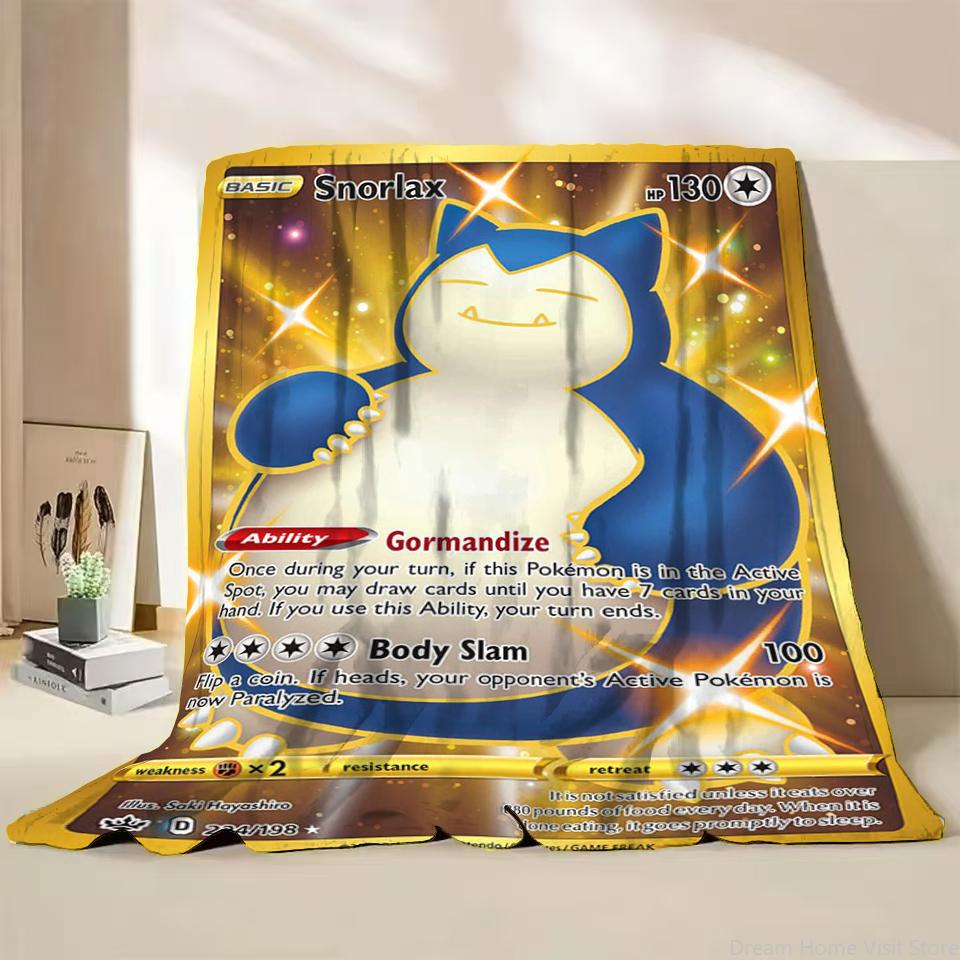 Pokémon Kaart Karakter Cartoon Flanellen Plaid Deken voor Slaapkamer Bed Bank Lunchpauze Picknick Reisdekens Kinderen Zachte Cadeaus