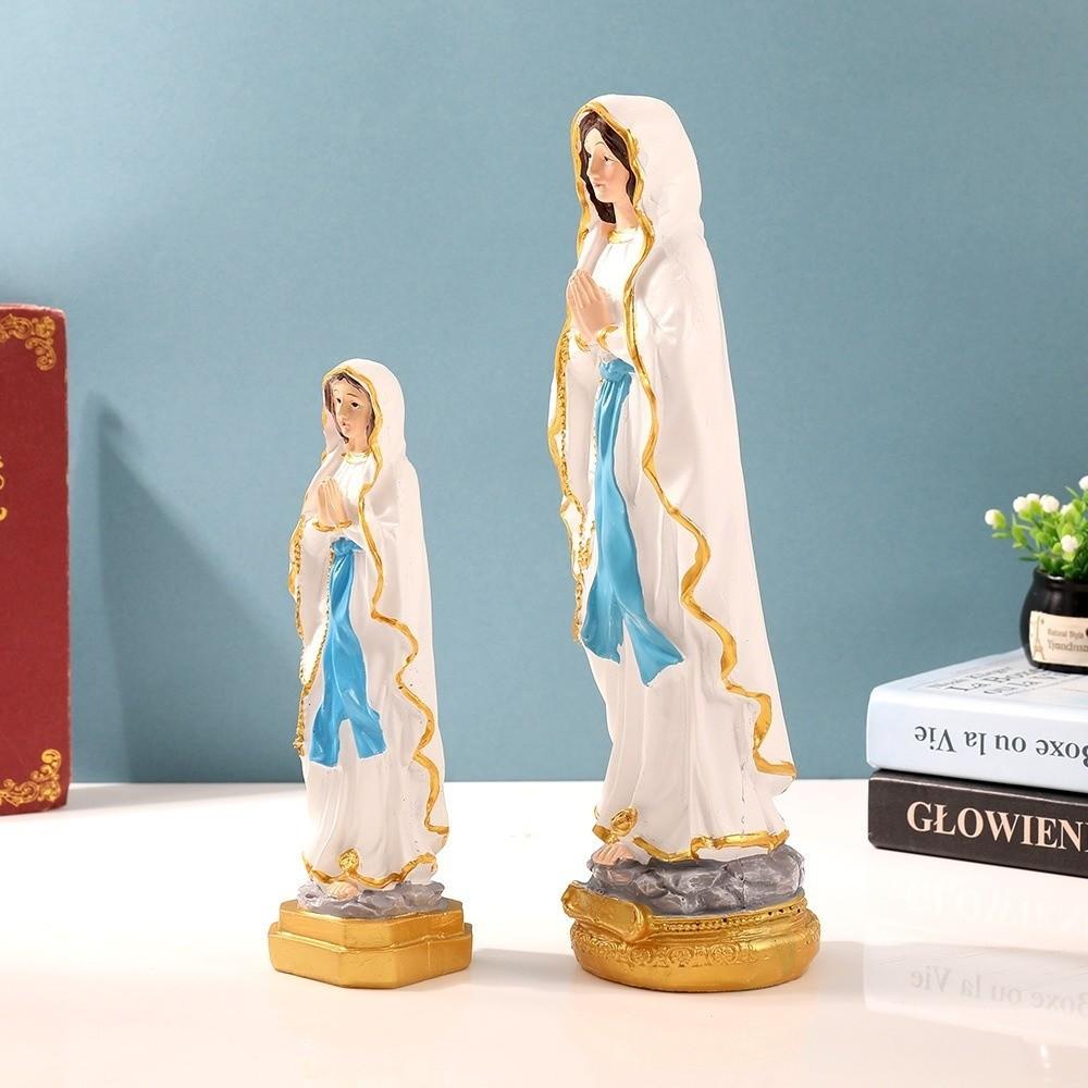 New Resin Virgin Mary Statue Handmade Crafts Gift Blessed Virgin Mother Mary Sculpture Catholic Mary Sculpture Home Decor