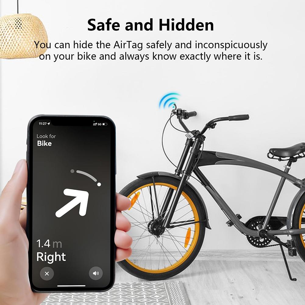 Zvoněk na kolo pro Apple AirTag Držák na kolo GPS Tracker Proti krádeži Skrývá pro Air Tag Pod zvonkem na kolo Držák na kolo Zvoněk na kolo