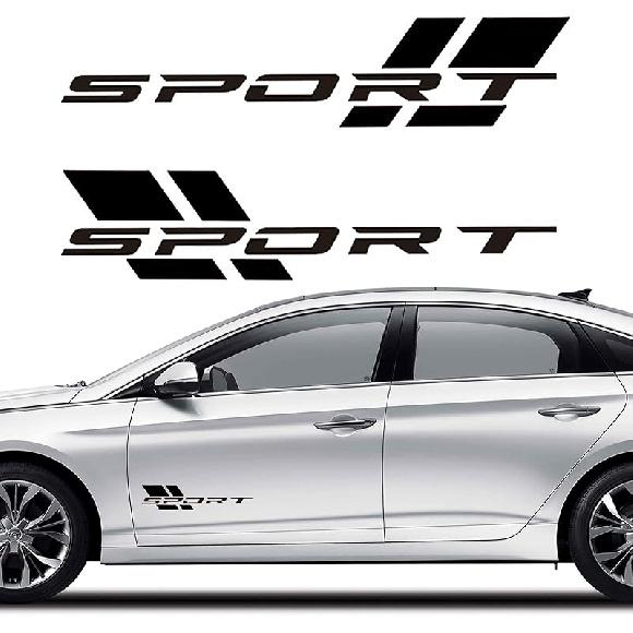 Zhizhong Car Sport Decal,16 Inch Vinyl Sticker Fit for All Cars Side (Matte Black)