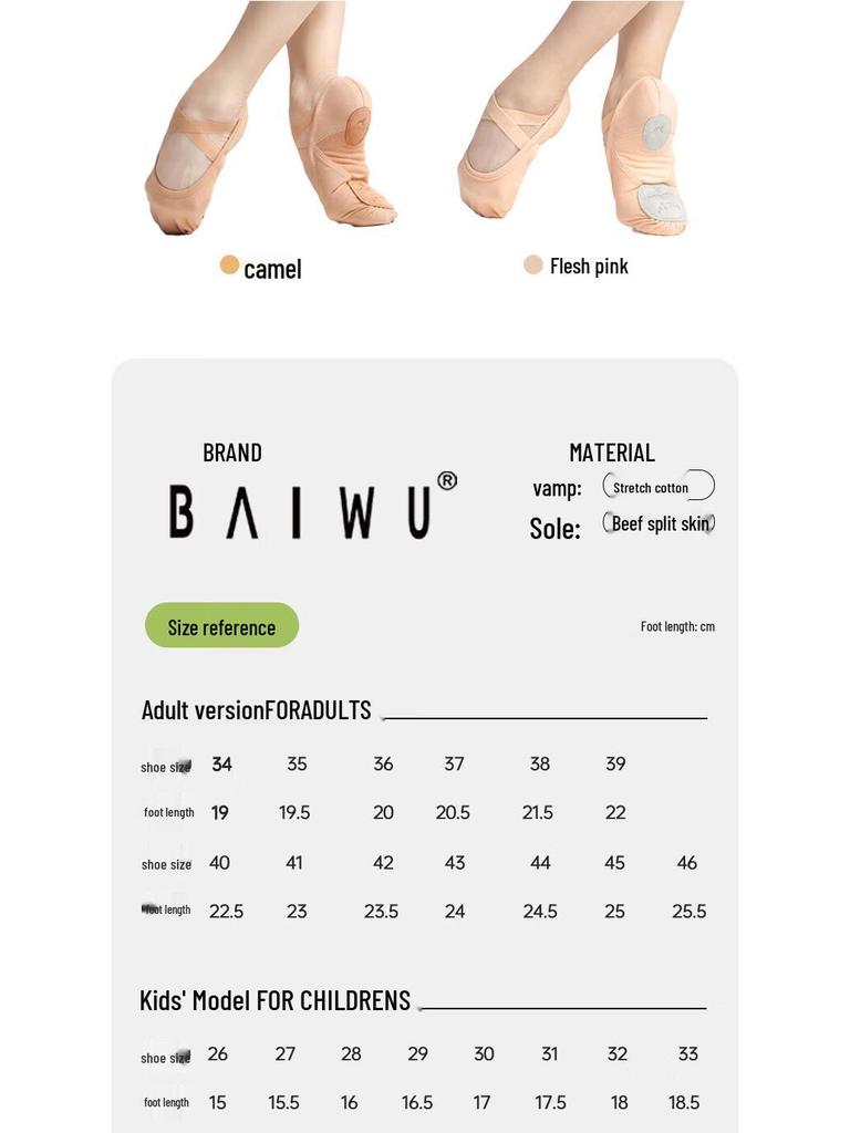 Elastic Fabric Soft Sole Ballet Dance Shoes