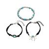 2025 New Simple Retro Women's Bracelet Set Geometric Butterfly Turquoise Design Bracelet Three-piece Bracelet Set