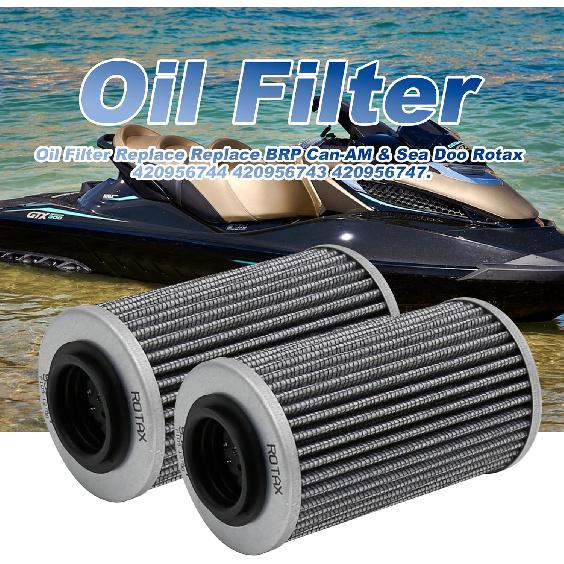 EATAKWARD 2 Pack Oil Filter 420956744, Replacement For Can-Am Spyder And Sea Doo 1503 And 1630 Rotax Engine For 130Hp - 300Hp Seadoo Watercraft,