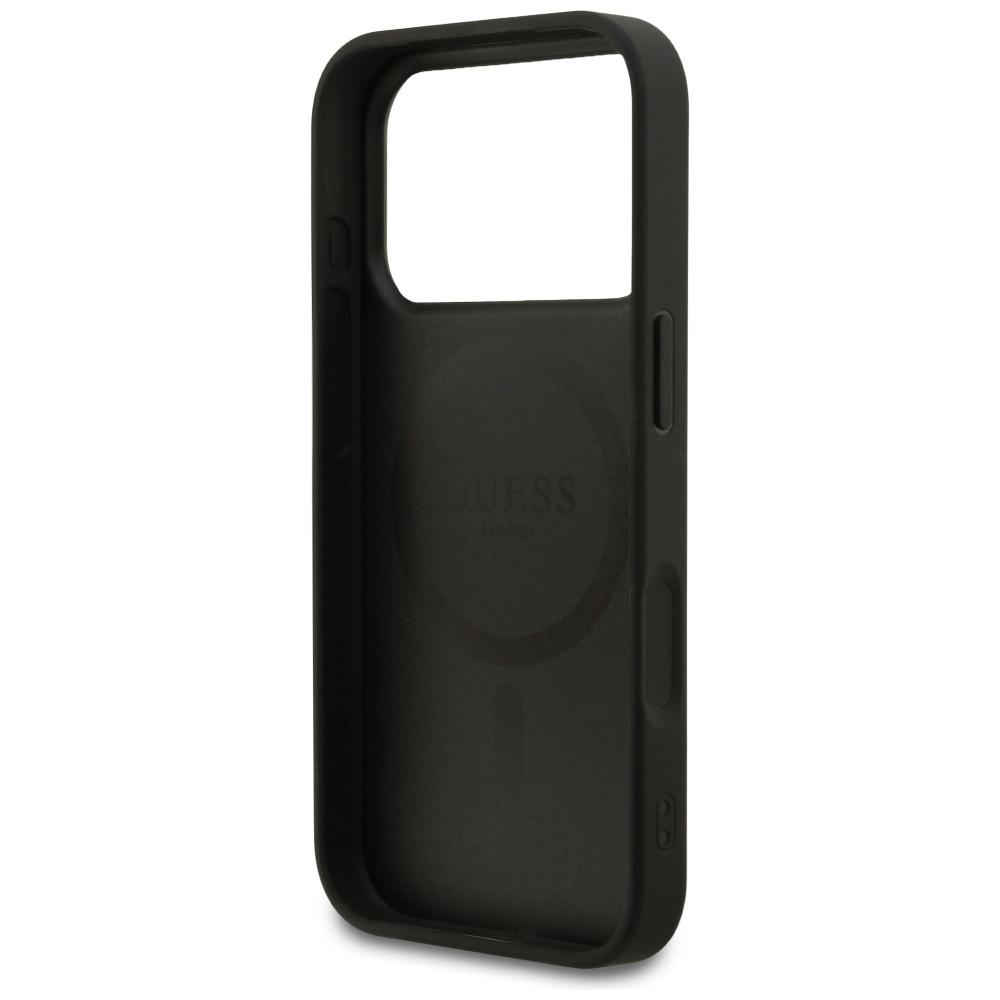 Guess Grained Ring MagSafe case for iPhone 17 Pro black