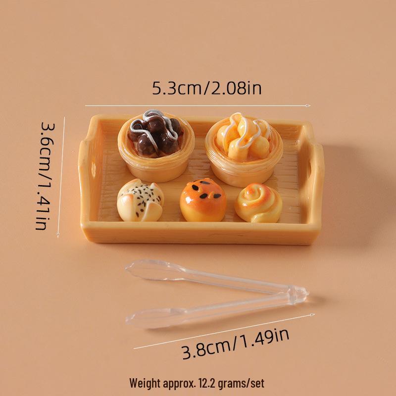 Miniature DIY Egg Tart & Bread Clip Dollhouse Accessories